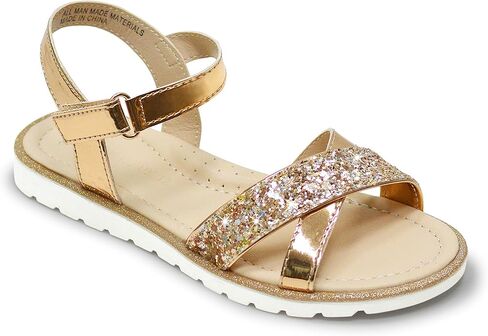 Lselom Girls Sandals لطيف فتحة اصبع القدم الصنادل بريق بريق حفل زفاف الأميرة شقق الصيف in Kuwait