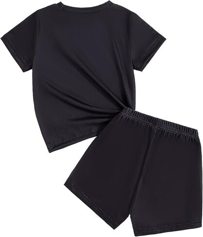 ملابس فتيات صغيرة فتيات الملابس الصيفية رسومات رسومية طباعة قميص وقصيرة 2pcs مجموعة الملابس 2-7T in Kuwait