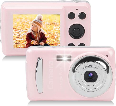 Digital Camera, FHD 1080P Kids Camera 16MP Digital Cameras 2.4 Inch Display, 16X Zoom, Compact Small Camera Gift for Kids Boys Girls Students (Roseate) in Saudi Arabia