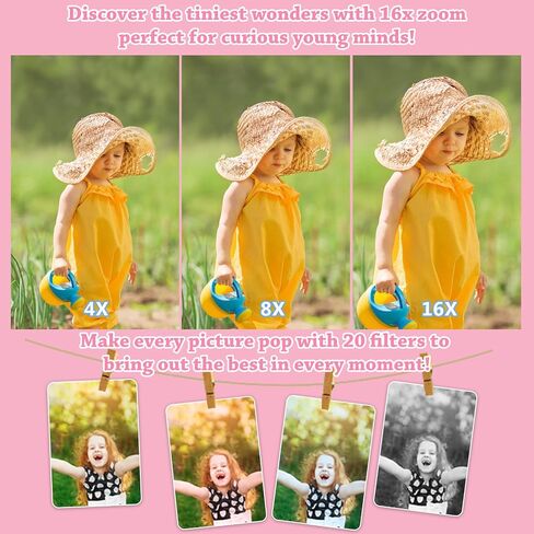 Digital Camera, FHD 1080P Kids Camera 16MP Digital Cameras 2.4 Inch Display, 16X Zoom, Compact Small Camera Gift for Kids Boys Girls Students (Roseate) in Saudi Arabia
