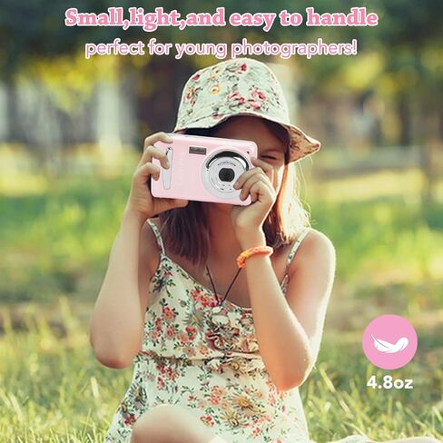 Digital Camera, FHD 1080P Kids Camera 16MP Digital Cameras 2.4 Inch Display, 16X Zoom, Compact Small Camera Gift for Kids Boys Girls Students (Roseate) in Saudi Arabia