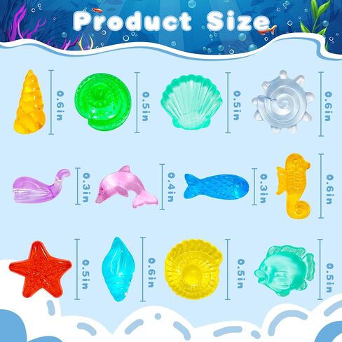 QEQEKAKA 100pcs Ocean Sensory Bin Kit - Plastic Seashells Acrylic Gems for Diving Toys, Vase Filler Decor, Mermaid Pool Toy Treasure Hunt (0.5"-1.3" Fake Beach Shells) in Saudi Arabia