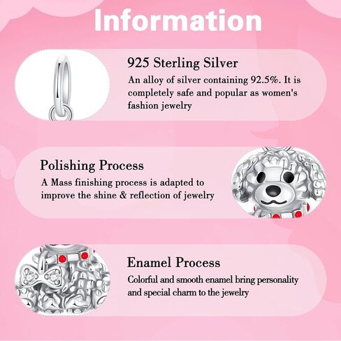 925 Sterling Silver Charm Fits Bracelets and Necklaces Charms for Women Fashion Jewelry for Women, Lover, Mother and Friend in Kuwait