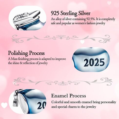 925 Sterling Silver Charm Fits Bracelets and Necklaces Charms for Women Fashion Jewelry for Women, Lover, Mother and Friend in Kuwait