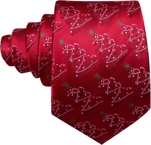 Barry.Wang Christmas Ties for Men Necktie Festival Tie Sets Xmas Tree Snowflakes Handkerchief Cufflinks Party Holiday in Saudi Arabia