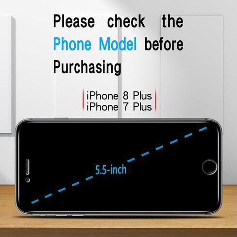 Slanku (3 Pack) Screen Protector for iPhone 8 Plus, 7 Plus, 6S Plus, 6 Plus Tempered Glass, Easy to Install, Bubbles Free, Anti-Scratch, Case Friendly in Saudi Arabia