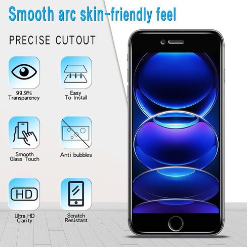 Slanku (3 Pack) Screen Protector for iPhone 8 Plus, 7 Plus, 6S Plus, 6 Plus Tempered Glass, Easy to Install, Bubbles Free, Anti-Scratch, Case Friendly in Saudi Arabia