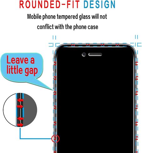 Slanku (3 Pack) Screen Protector for iPhone 8 Plus, 7 Plus, 6S Plus, 6 Plus Tempered Glass, Easy to Install, Bubbles Free, Anti-Scratch, Case Friendly in Saudi Arabia