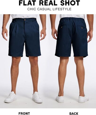 PEHMEA Men's Cargo Shorts Summer Cotton Casual Elastic Waist Short with Pockets for Golf Travel Fishing Hiking Outdoor Work in Kuwait