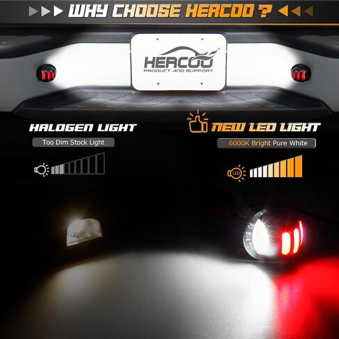 HERCOO License Plate Light White LED Tag Lights Red Neon Tube Plates Lamp Lens Assembly Compatible with Ford F150 F250 F350 F450 F550 Super Duty Ranger Lincoln Mark LT Explorer Excursion in Saudi Arabia