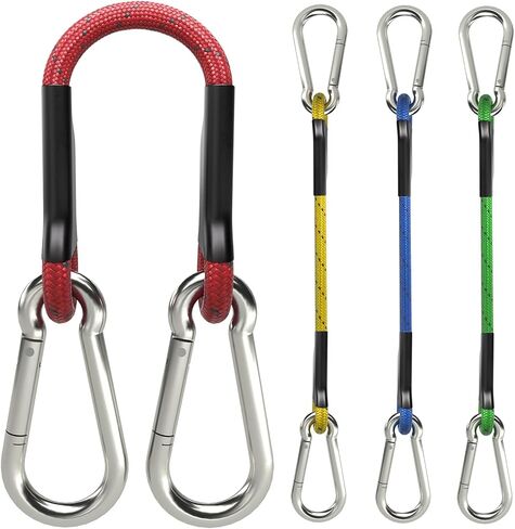 sprookber 8 Inch Bungee Cords with Stainless Steel Carabiner, Heavy Duty Strong Bungee Cords for Camping, Tarps, Bike Rack, Hand Carts etc, Set of 4 in Saudi Arabia