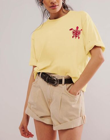 Vintage Oversized Flower Graphic Tees Cute Surfboard Palm Baggy T-Shirts Summer Preppy Beach Tops Teen Girls Clothes in Saudi Arabia