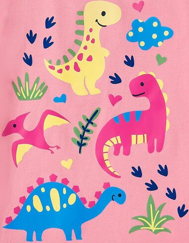 Toddler Girls Clothes T-Shirt Short Sleeve Graphic Tee Cartoon Dinosaur 2-6T Girl Shirt Summer in Saudi Arabia
