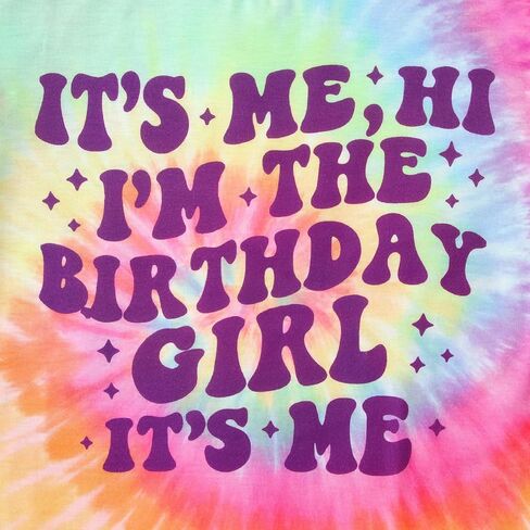 Its Me Hi Im The Birthday Girl Shirt Kids Girl Tie Dye Birthday T-Shirt B-Day Party Outfit Tees Tops 6-12 Years in Saudi Arabia