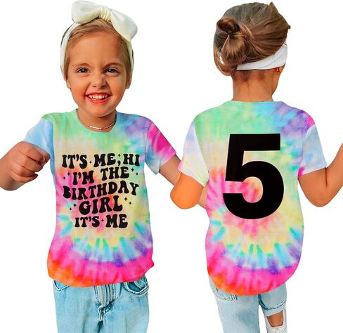 Its Me Hi Im The Birthday Girl Shirt Kids Letter Print Birthday Party T-Shirt Outfit for Girls Gift Top 5-10 Years in Kuwait
