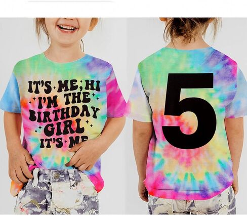 Its Me Hi Im The Birthday Girl Shirt Kids Letter Print Birthday Party T-Shirt Outfit for Girls Gift Top 5-10 Years in Kuwait