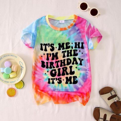 Its Me Hi Im The Birthday Girl Shirt Kids Letter Print Birthday Party T-Shirt Outfit for Girls Gift Top 5-10 Years in Kuwait