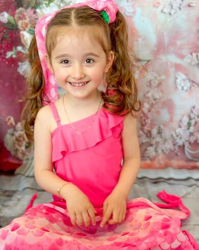 Hintina Toddler Girl One Piece Swimsuit مع التستر على تنورة السباحة بدلة السباحة 2-7y in Saudi Arabia