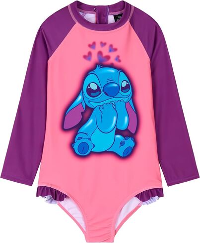 Disney Girls One Piece Swimsuit, Long Sleeve Swimming - Girls Gifts in Saudi Arabia