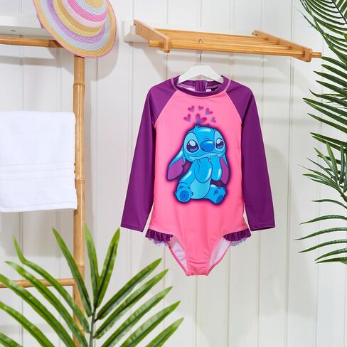 Disney Girls One Piece Swimsuit, Long Sleeve Swimming - Girls Gifts in Saudi Arabia
