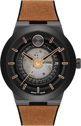 Movado Bold Fusion Fusion Watch Luxury Automatic Watch - الحركة السويسرية لتوليد الذات ، حزام المطاط النسيج ، مقاومة الماء 50 مترًا (5ATM) - ساعة كلاسيكية - هدية له - 43.5 ملم in Kuwait