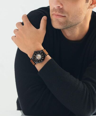 Movado Bold Fusion Fusion Watch Luxury Automatic Watch - الحركة السويسرية لتوليد الذات ، حزام المطاط النسيج ، مقاومة الماء 50 مترًا (5ATM) - ساعة كلاسيكية - هدية له - 43.5 ملم in Kuwait