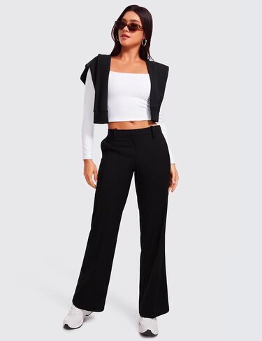 CRZ YOGA Womens Butterluxe Double Lined Long Sleeve Crop Top Square Neck Workout Athletic Casual Cropped Fitted Basic Shirts in Saudi Arabia