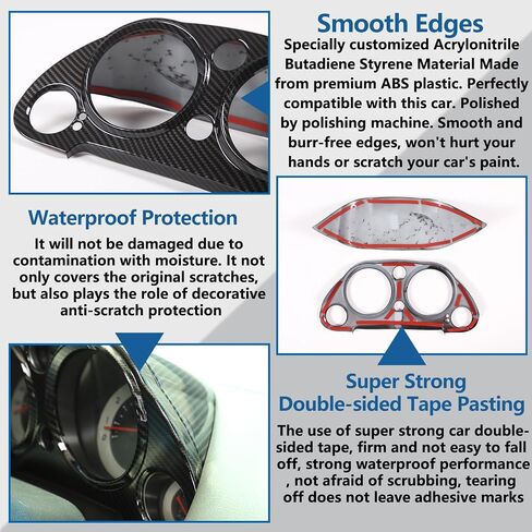 Center Console Dashboard Meter Panel Frame Trim Compatible with Mitsubishi Eclipse 2006-2011,Car Dash Instrument Panel Speedometer Frame Molding Cover Trim Accessories (ABS Carbon) in Saudi Arabia