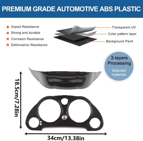 Center Console Dashboard Meter Panel Frame Trim Compatible with Mitsubishi Eclipse 2006-2011,Car Dash Instrument Panel Speedometer Frame Molding Cover Trim Accessories (ABS Carbon) in Saudi Arabia