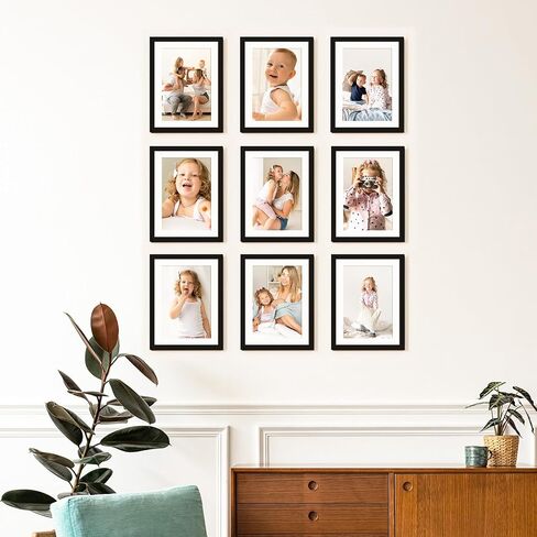 مجموعة إطار صورة 4 × 6 من 2 ، عرض الصور 3x5 مع حصيرة أو 4x6 بدون حصيرة ، إطار صورة معلق الجدار أو عرض الطاولة ، أسود in Kuwait