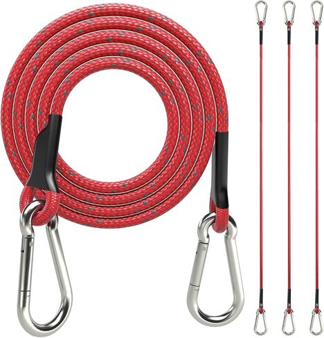 sprookber 8 Inch Bungee Cords with Stainless Steel Carabiner, Heavy Duty Strong Bungee Cords for Camping, Tarps, Bike Rack, Hand Carts etc, Set of 4 in Saudi Arabia