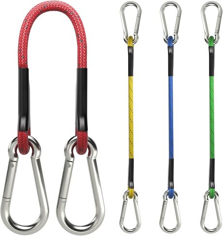 sprookber 8 Inch Bungee Cords with Stainless Steel Carabiner, Heavy Duty Strong Bungee Cords for Camping, Tarps, Bike Rack, Hand Carts etc, Set of 4 in Saudi Arabia