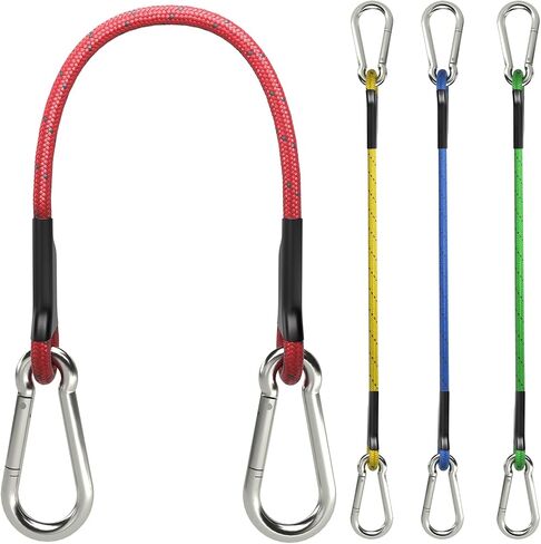 sprookber 8 Inch Bungee Cords with Stainless Steel Carabiner, Heavy Duty Strong Bungee Cords for Camping, Tarps, Bike Rack, Hand Carts etc, Set of 4 in Saudi Arabia