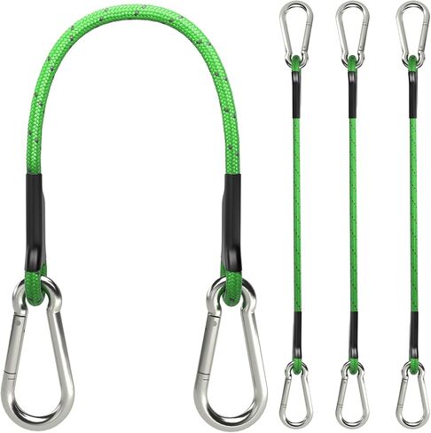 sprookber 8 Inch Bungee Cords with Stainless Steel Carabiner, Heavy Duty Strong Bungee Cords for Camping, Tarps, Bike Rack, Hand Carts etc, Set of 4 in Saudi Arabia
