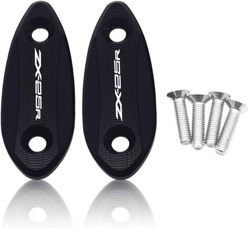 كتلة مرآة MFGZD قبالة الألواح الأساسية ، 2 PCS CNC الألومنيوم Moto Mirror كتلة قبالة لوحات متوافقة مع ZX-6R 2009-2012 / ZX-25R 2020-2024 (Black ، ZX-6R) in Kuwait