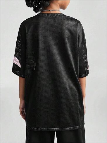 Verdusa Girl's Oversized Jersey Shirts Number Y2k Tops Letter Print Vintage Tees in Saudi Arabia