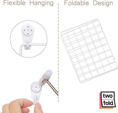 Wire Wall Grid Panel for Photo Display, DIY Iron Picture Frames Collage For Hanging Wall Decor, Foldable Multi Pictures Organizer with 12 Clips, 28'' X 22'' Inch.(2 Pack) in Saudi Arabia