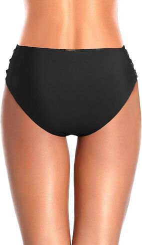 Zmart Strappy Bikini Bottoms - Women's Full Coverage Bathing Suit Mid Waist Swimsuit Bottom in Saudi Arabia