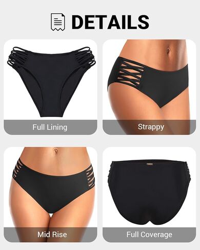 قيعان Zmart Strappy Bikini - التغطية الكاملة للنساء بدلة السباحة في منتصف الخصر in Saudi Arabia