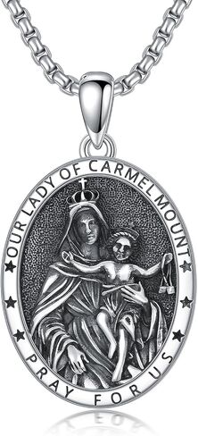 Seiyang Saint Necklace 925 Sterling Silver Patron Amulet Medal Jewelry for Men Women (with Gift Box) in Kuwait