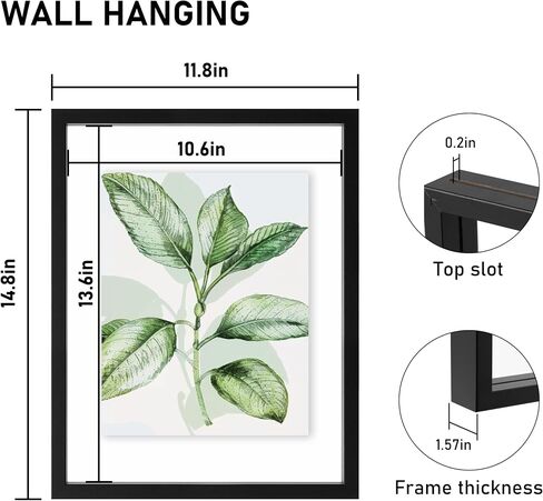 Core Art 8x10 إطار الصورة العائمة ، إطار عائم مزدوج للضفيرة لصور 5 × 7،4x6 ، شاشة الجدار أو الطاولة ، أسود in Kuwait