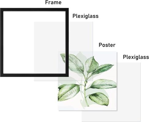 Core Art 8x10 إطار الصورة العائمة ، إطار عائم مزدوج للضفيرة لصور 5 × 7،4x6 ، شاشة الجدار أو الطاولة ، أسود in Kuwait