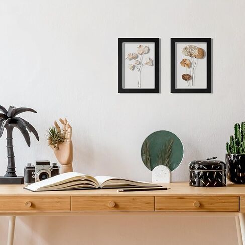 CORE ART 8x10 Floating Picture Frame,Double Plexglass Floating Frame for 5x7,4x6 Pictures,Wall or Tabletop Display,Black in Kuwait