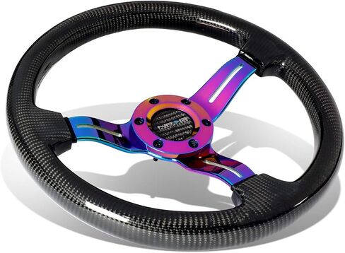 NRG Innovations NRG-ST-310CFRS Carbon Fiber Steering Wheel, 315mm with Red Stitching, Perforated Leather Trim in Saudi Arabia