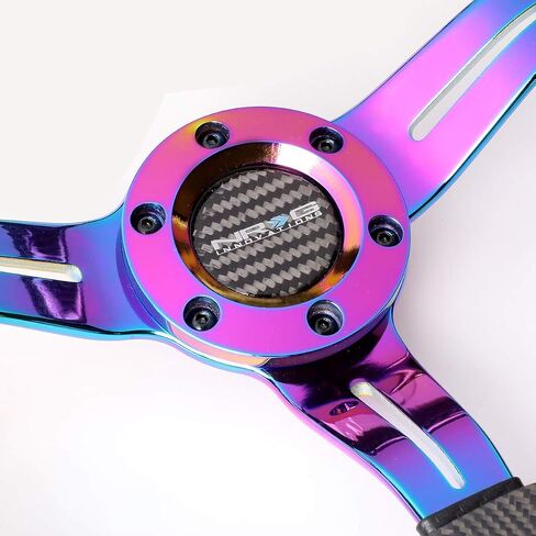 NRG Innovations NRG-ST-310CFRS Carbon Fiber Steering Wheel, 315mm with Red Stitching, Perforated Leather Trim in Saudi Arabia