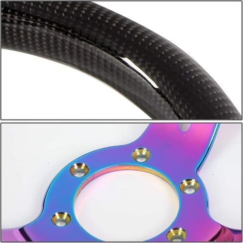 NRG Innovations NRG-ST-310CFRS Carbon Fiber Steering Wheel, 315mm with Red Stitching, Perforated Leather Trim in Saudi Arabia