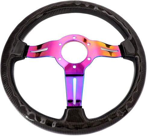 NRG Innovations NRG-ST-310CFRS Carbon Fiber Steering Wheel, 315mm with Red Stitching, Perforated Leather Trim in Saudi Arabia