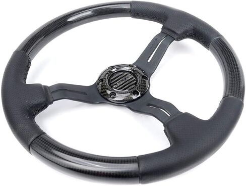 NRG Innovations NRG-ST-310CFRS Carbon Fiber Steering Wheel, 315mm with Red Stitching, Perforated Leather Trim in Saudi Arabia