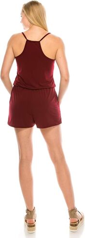 URBAN K Women's Plus and Regular Size Solid Racer Back Rompers with Pockets in Saudi Arabia