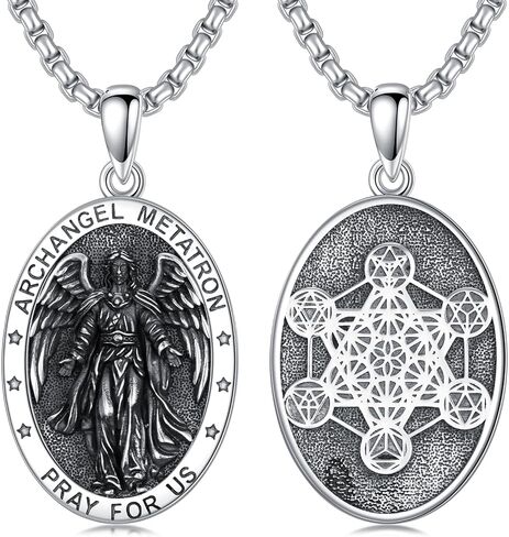 Seiyang Saint Necklace 925 Sterling Silver Patron Amulet Medal Jewelry for Men Women (with Gift Box) in Kuwait